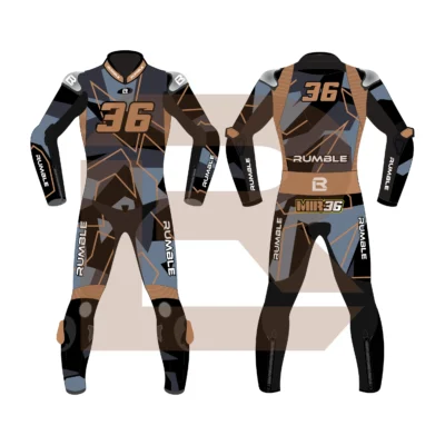 Brown & Black Leather Racing Suit – Rumble Edition 9325 Main Image