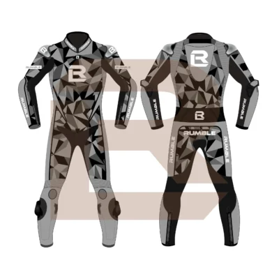 Grey & Black Leather Motorbike Suit – Rumble Edition 7482 Main Image