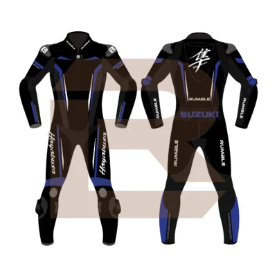Hayabusa Blue Motorcycle Racing Suit Main Image