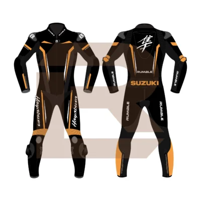 Hayabusa Orange Motorcycle Racing Suit Main Image