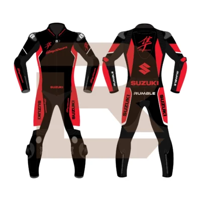 Hayabusa Red Leather Riding Suit Main Image