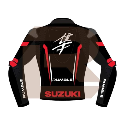 Hayabusa Red Motorcycle Racing Jacket Back Image