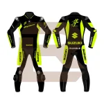 Hayabusa Yellow Leather Riding Suit