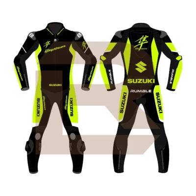 Hayabusa Yellow Leather Riding Suit Main Image