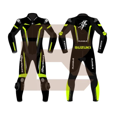 Hayabusa Yellow Motorcycle Racing Suit Main Image