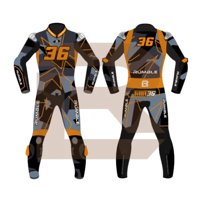 Orange & Black Leather Racing Suit – Rumble Edition 9325 Main Image
