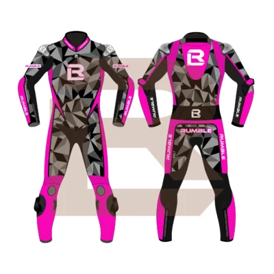 Pink & Black Leather Motorbike Suit – Rumble Edition 7482 Main Image