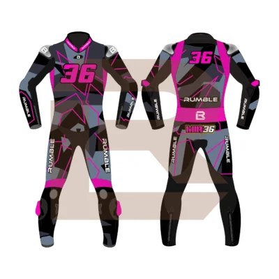 Pink & Black Leather Racing Suit – Rumble Edition 9325 Main Image