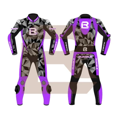 Purple & Black Leather Motorbike Suit – Rumble Edition 7482 Main Image