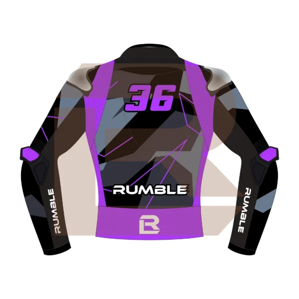 Purple & Black Leather Racing Jacket – Rumble Edition 9325 • Rumble ...