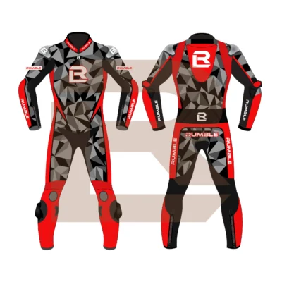 Red & Black Leather Motorbike Suit – Rumble Edition 7482 Main Image