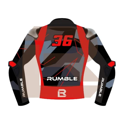 Red & Black Leather Racing Jacket – Rumble Edition 9325 Back Image