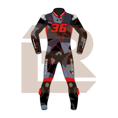 Red & Black Leather Racing Suit – Rumble Edition 9325 Front Image