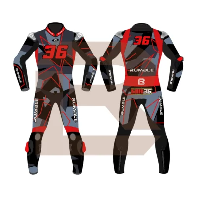 Red & Black Leather Racing Suit – Rumble Edition 9325 Main Image