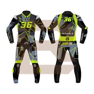 Yellow & Black Leather Racing Suit – Rumble Edition 9325 Main Image