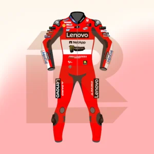 Francesco Bagnaia Ducati Lenovo MotoGP 75 British 2024 Suit Front Image
