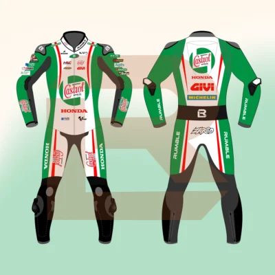 Johann Zarco Castrol Honda LCR MotoGP 75 British 2024 Suit Main Image