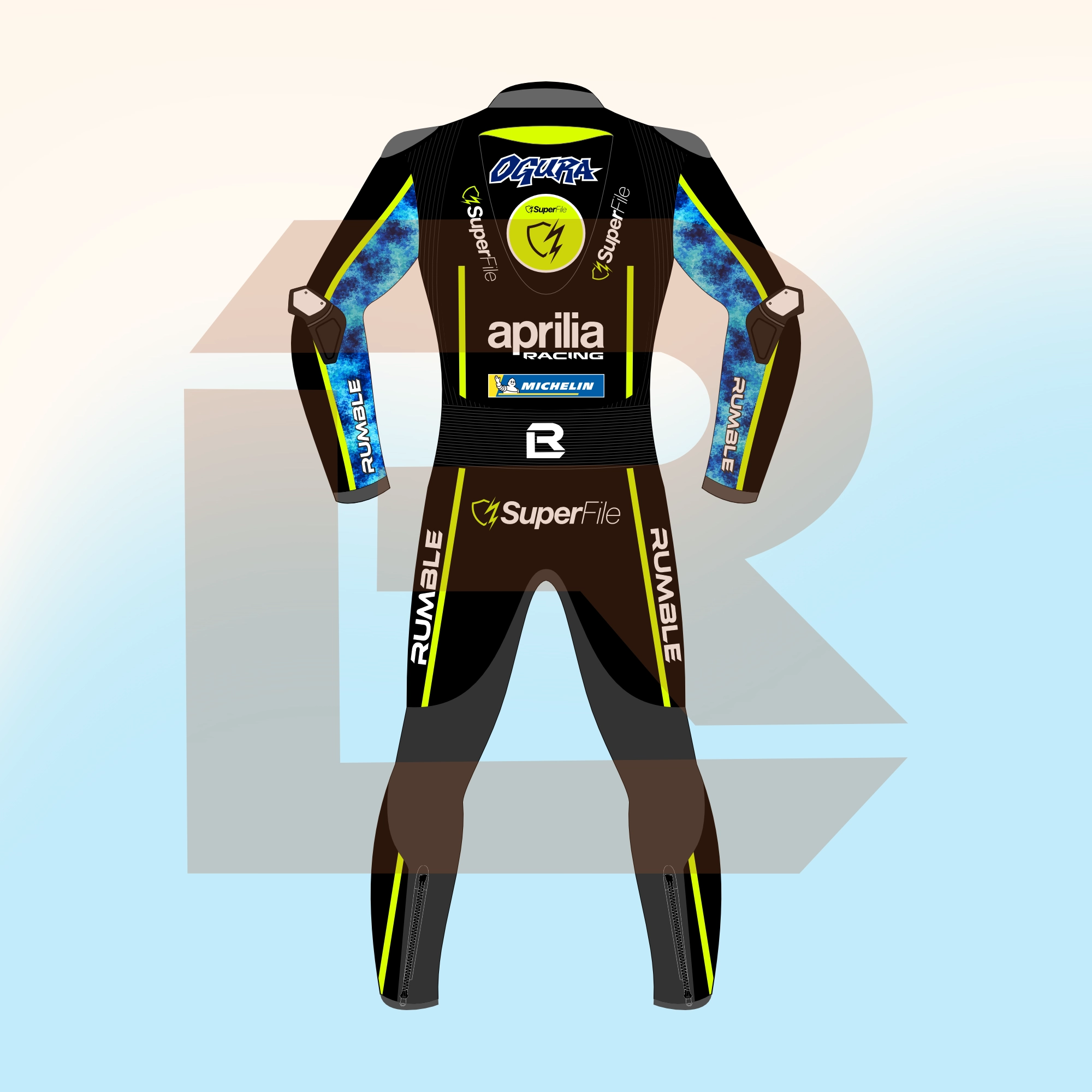 Ai Ogura Aprilia SuperFile Trackhouse MotoGP 2026 Suit Back Image