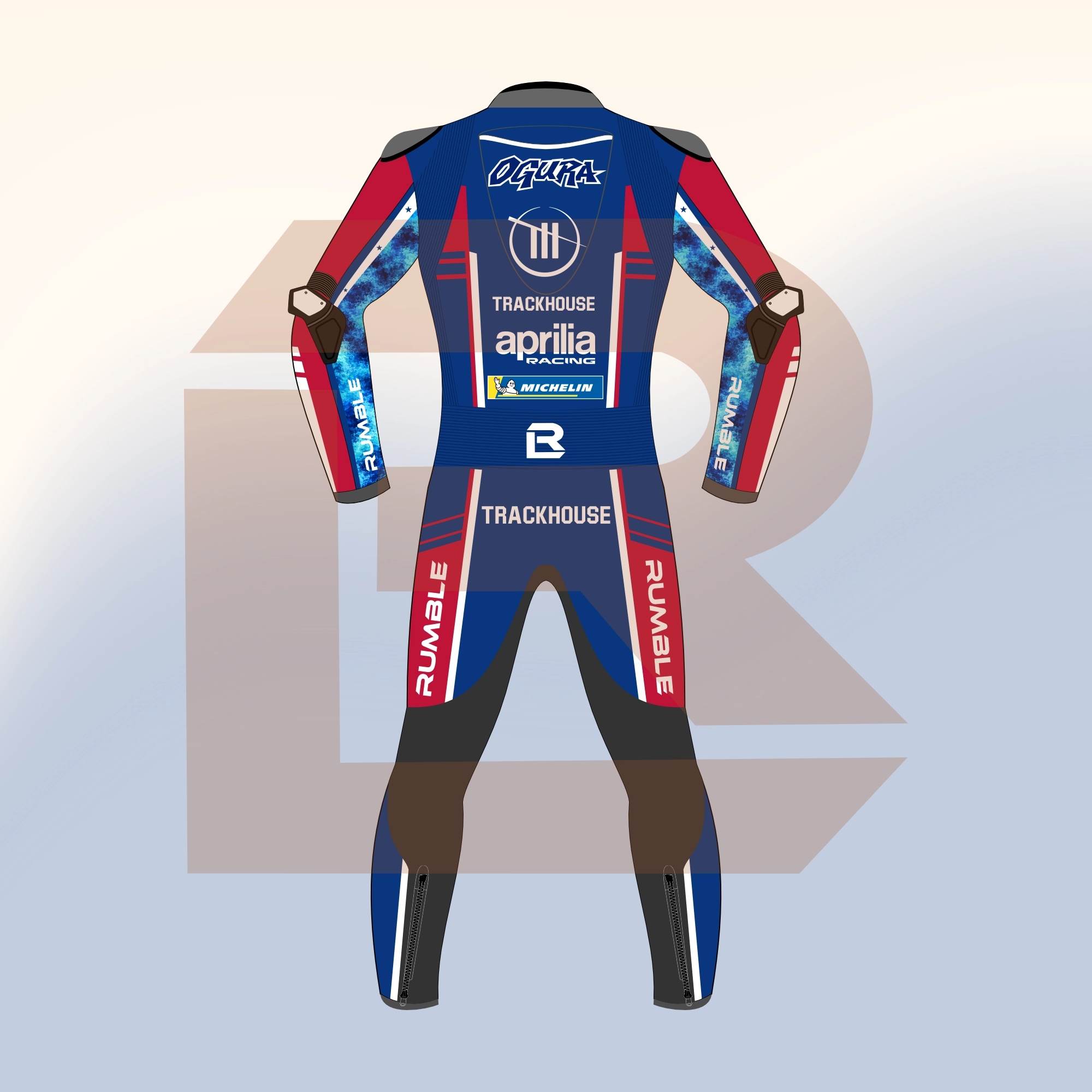 Ai Ogura Aprilia Trackhouse MotoGP US 2026 Suit Back Image