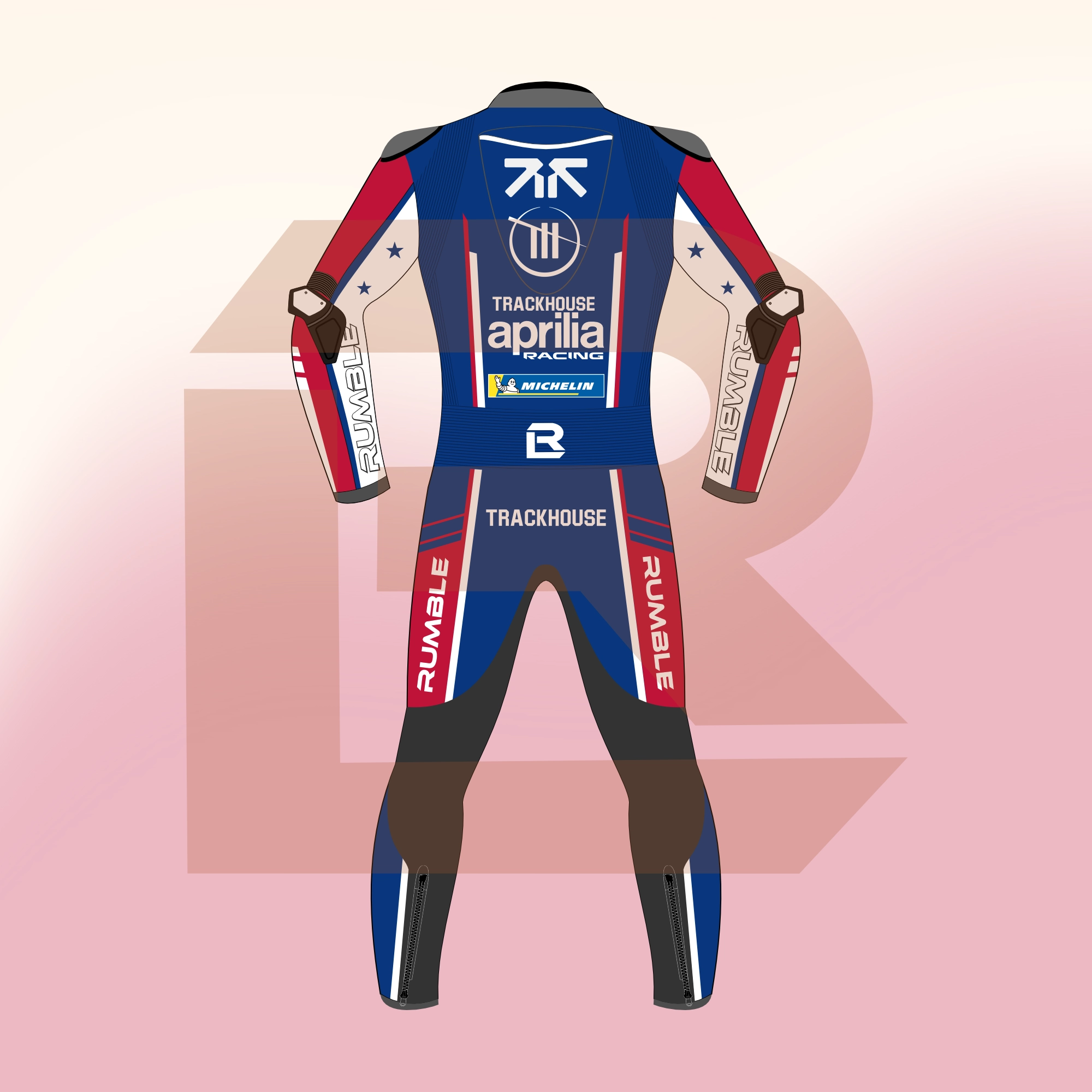 Raúl Fernández Aprilia Trackhouse MotoGP US 2026 Suit Back Image