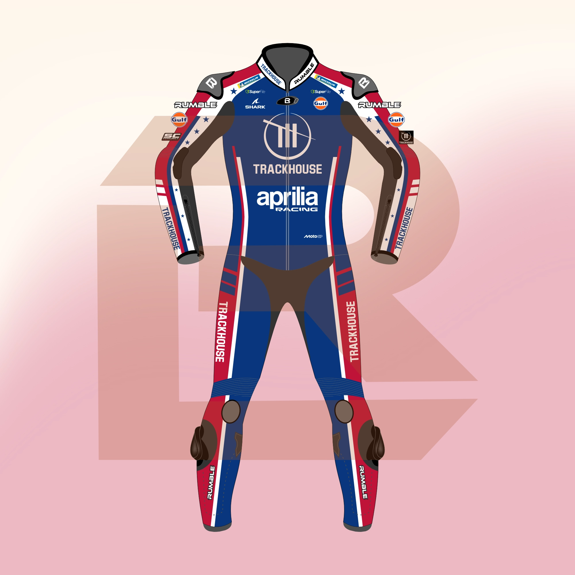 Raúl Fernández Aprilia Trackhouse MotoGP US 2026 Suit Front Image